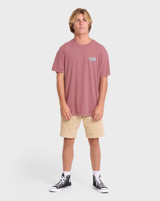 Billabong Heritage Arch WW Premium Tee-Red Dahlia