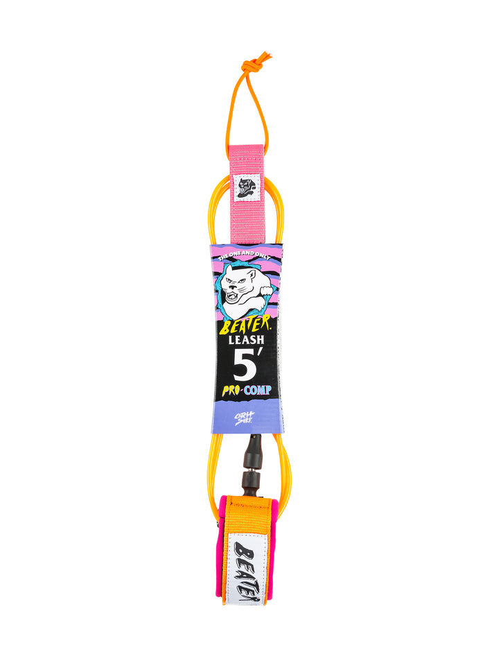 Catch Surf Beater Pro Comp 5' Leash-Orange/Pink