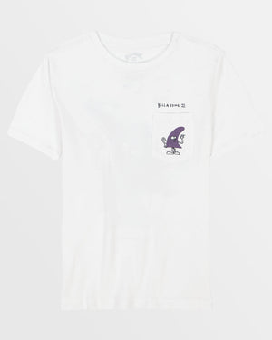 Billabong Boys Funghi Pocket Tee-White— Alternate View