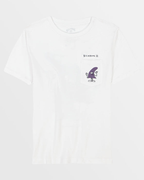 Billabong Little Boys' Funghi Pkt Tee-White