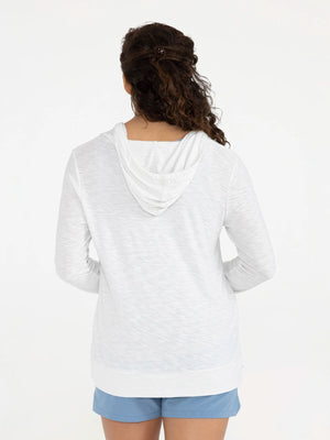 Free Fly Bamboo Slub Hooded L/S Shirt-Sea Salt— Alternate View