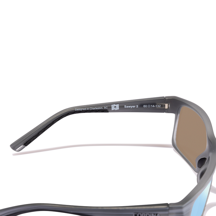 Cordina Sawyer 2 Sunglasses-Matte Grey Stripe/Blue Mirror Polar