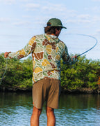 Free Fly x REEF Bamboo Lightweight Hooded L/S Shirt-Floral Camo