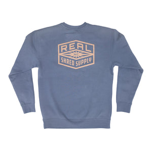 REAL Shred Supply Crew Sweatshirt-Storm Blue