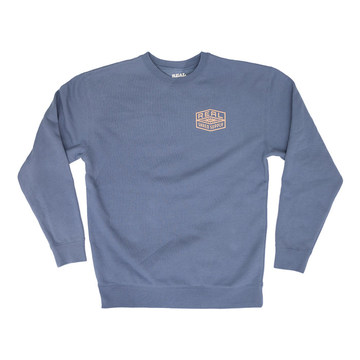 REAL Shred Supply Crew Sweatshirt-Storm Blue