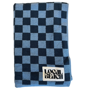 Local Beach Checker Beach & Bath Towel-Navy/Light Blue