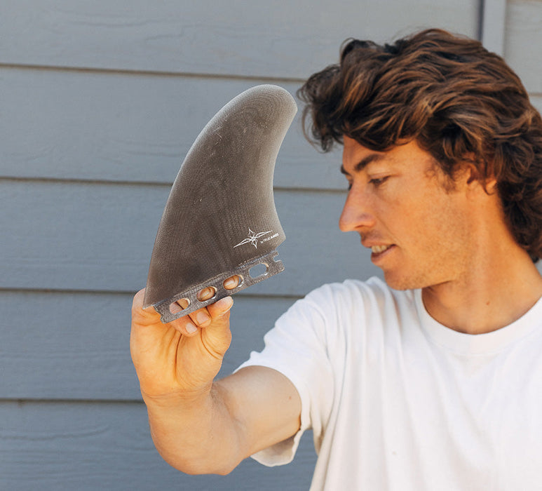 True Ames Ryan Burch Solid Fiberglass Twin Fin Set-Smoke
