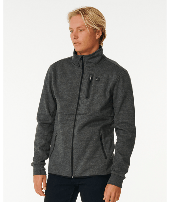 Rip Curl Anti Series Departed Zip Crew Jacket-Charcoal Marle