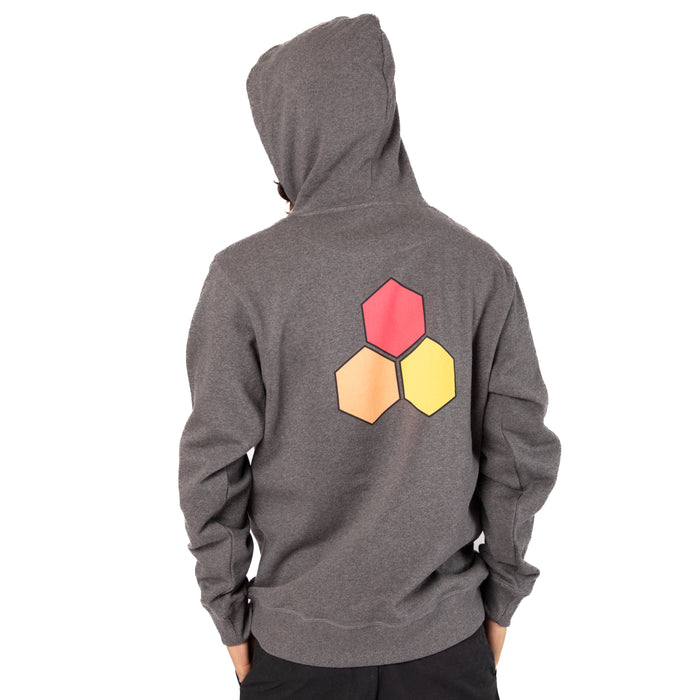 Channel Islands Classic Hex Hooded Sweatshirt-Heather Grey