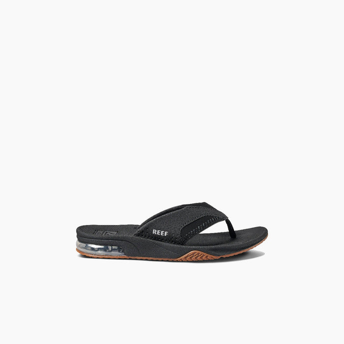 REEF Kids Fanning Sandal-Black/Silver