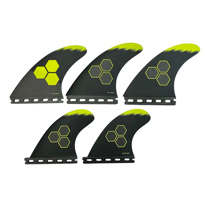 Channel Islands Tech 2 Tri/Quad Fin Set-Yellow-Large