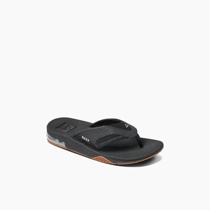 REEF Kids Fanning Sandal-Black/Silver