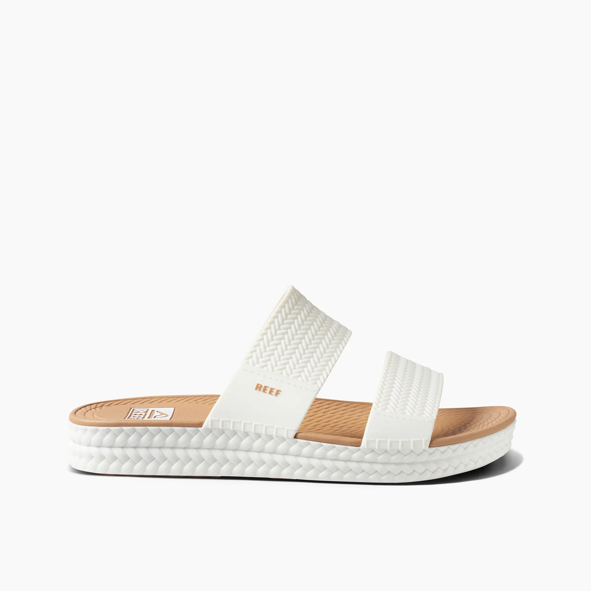 REEF Water Vista Slide Sandal-White/Tan