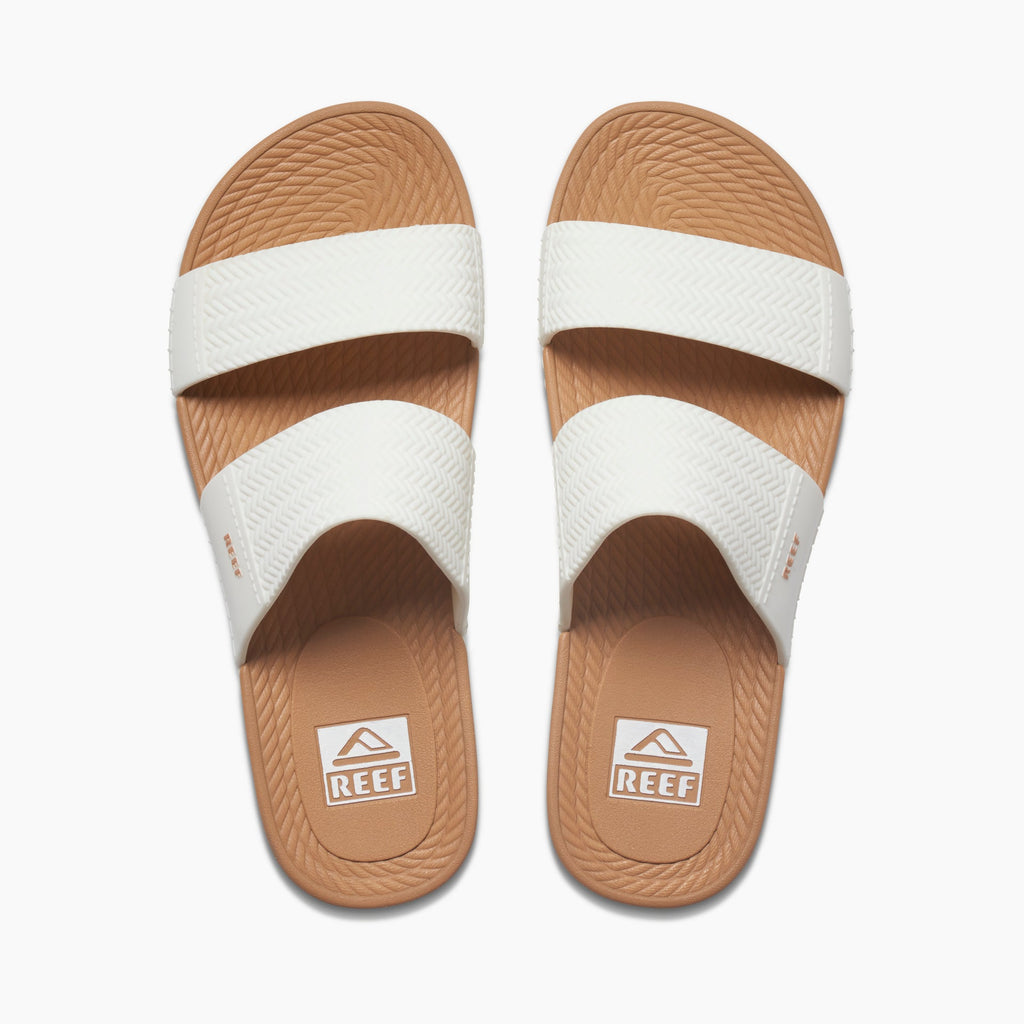 REEF Water Vista Slide Sandal-White/Tan