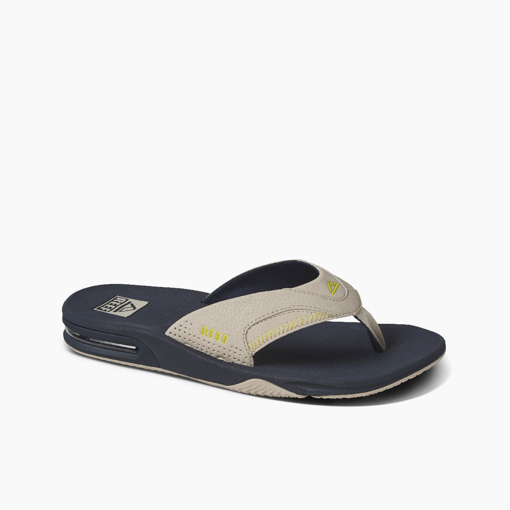 REEF Fanning Sandal-Navy/Oak/Lime