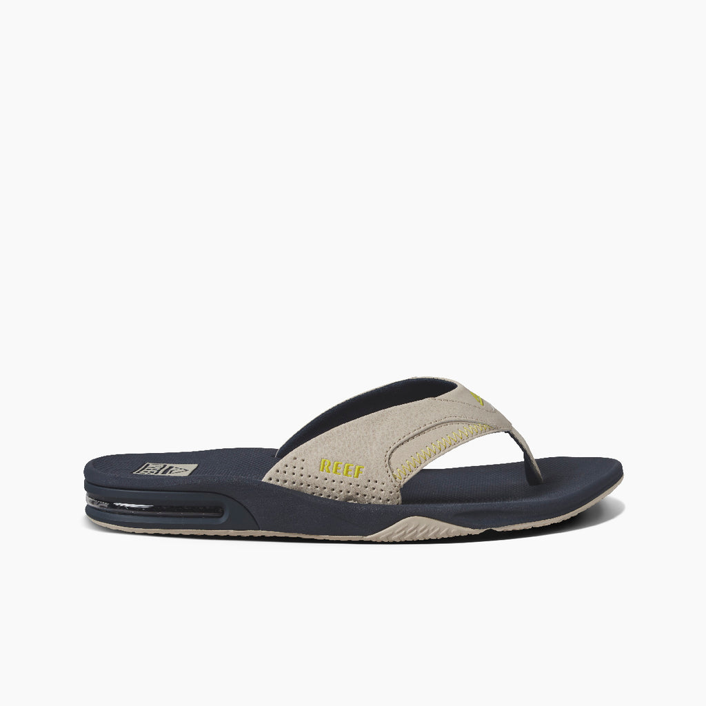 REEF Fanning Sandal-Navy/Oak/Lime
