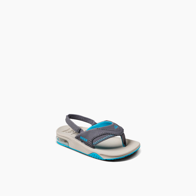 REEF Little Fanning Sandal-Grey/Aqua/Oak