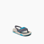 REEF Little Fanning Sandal-Grey/Aqua/Oak