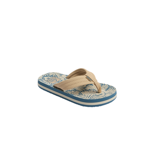 REEF Kids Ahi Sandal-Blue/Tan Palm