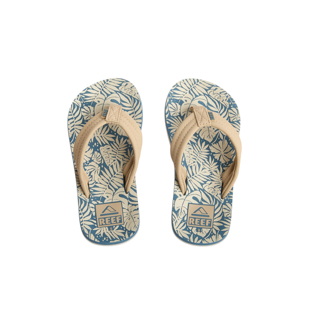 Reef Kids Ahi Sandal-Blue/Tan Palm