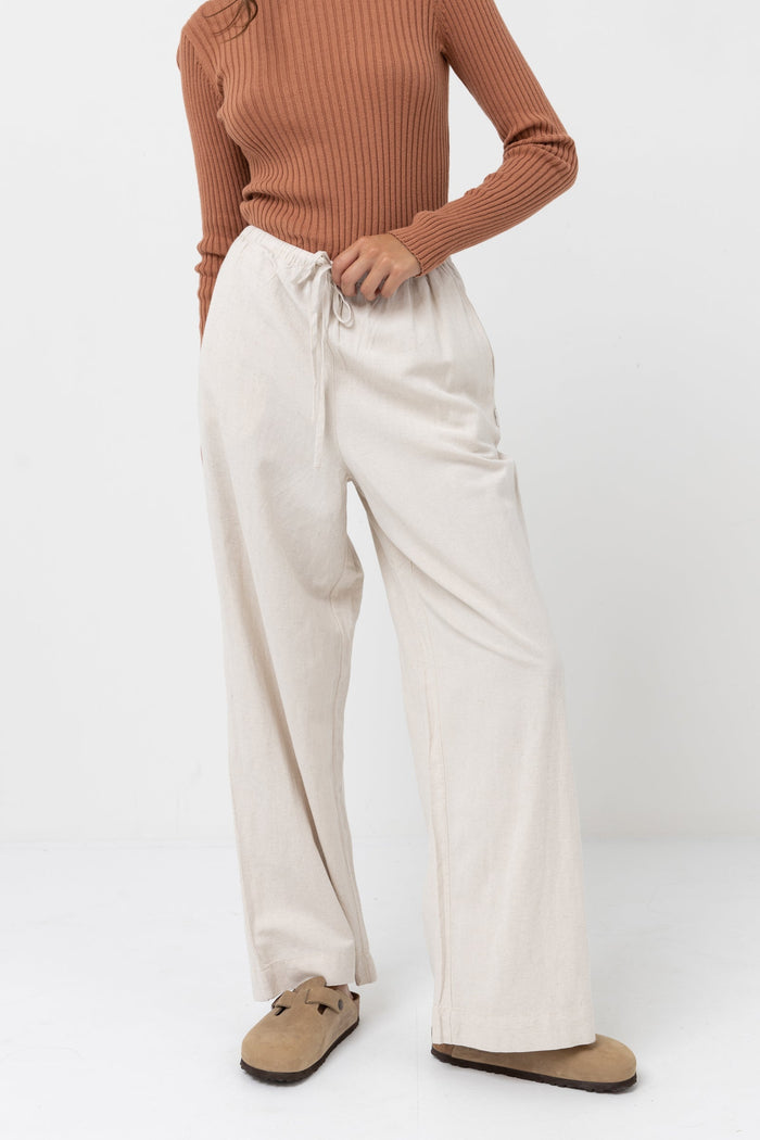 Rhythm Classic Drawstring Pants-Oat