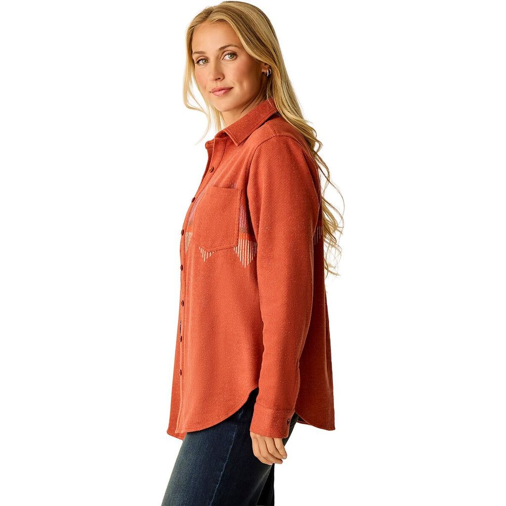 Carve Designs Fairbanks Supersoft L/S Shirt-Copper Zig Zag