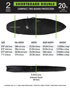 Creatures Shortboard Double Boardbag-Titanium Black