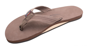 Rainbow Single Layer Leather Sandal-Expresso