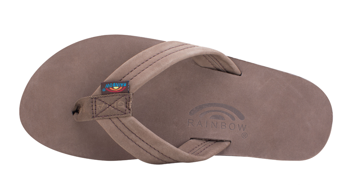 Rainbow Single Layer Leather Sandal-Expresso
