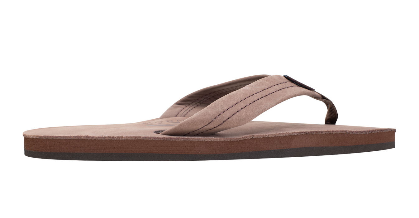 Rainbow Single Layer Leather Sandal-Expresso
