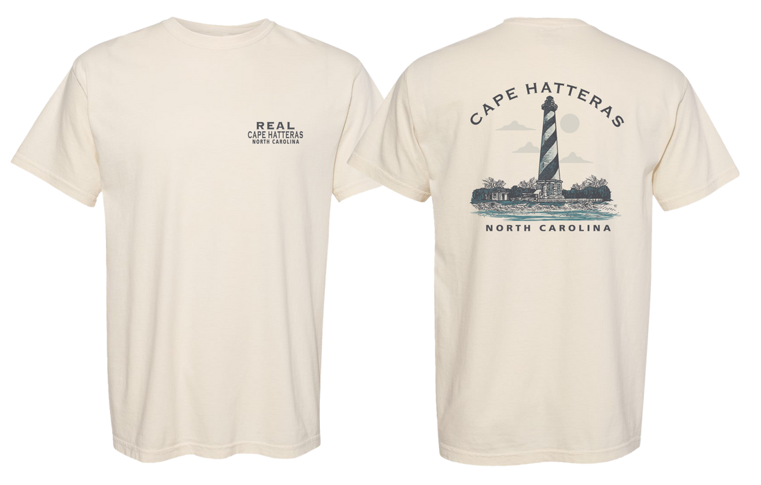 REAL Cape Hatteras Lighthouse Tee-Ivory