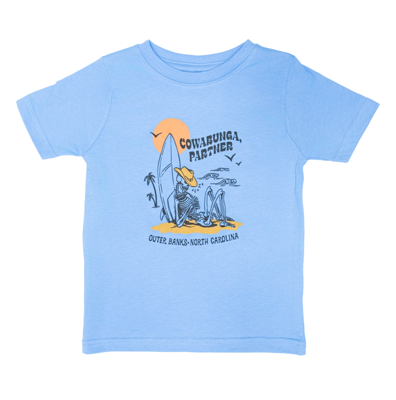 REAL Toddler Cowabunga Partner Tee-Carolina Blue