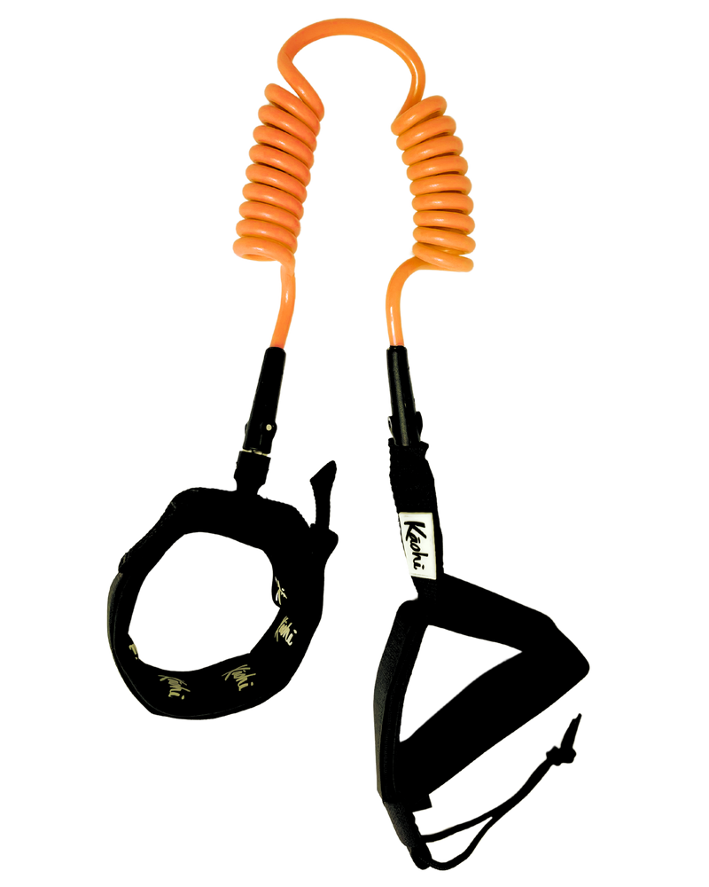 Kaohi Double Coil Calf Leash-Orange-6' x 8mm
