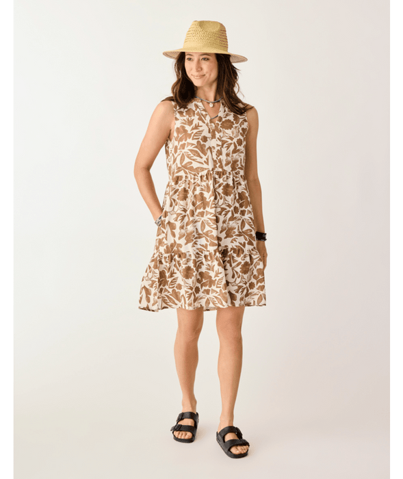 Carve Designs Nellie Linen Dress-Rum Print