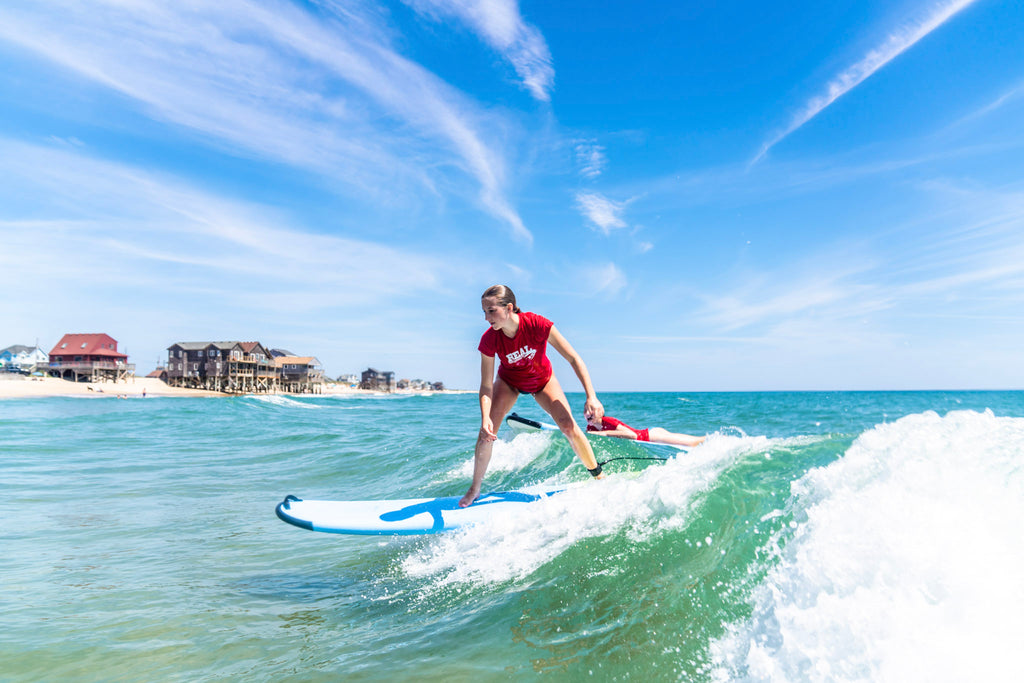 Young surfers progressing during Zero to Hero Surf Camp