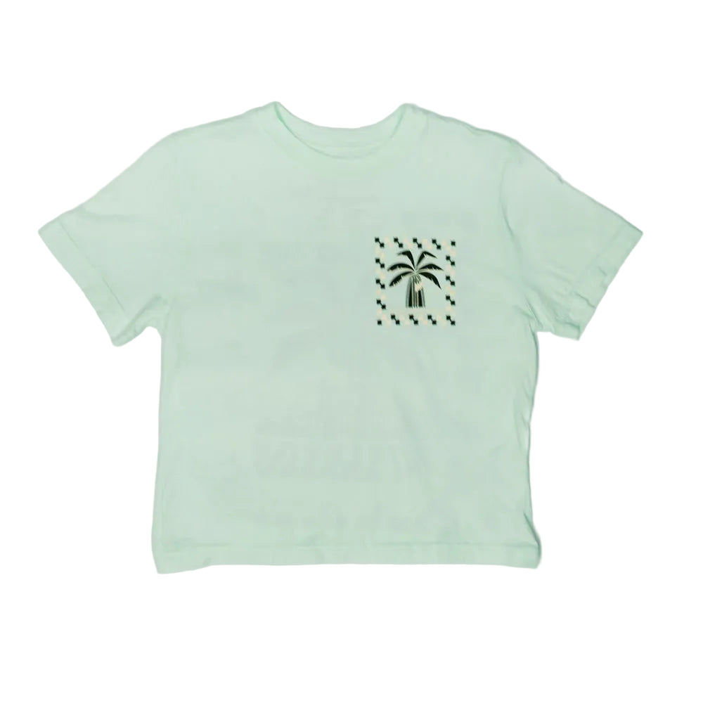 REAL Vibes Beach Crop Tee-Seaglass