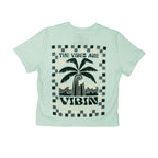 REAL Vibes Beach Crop Tee-Seaglass