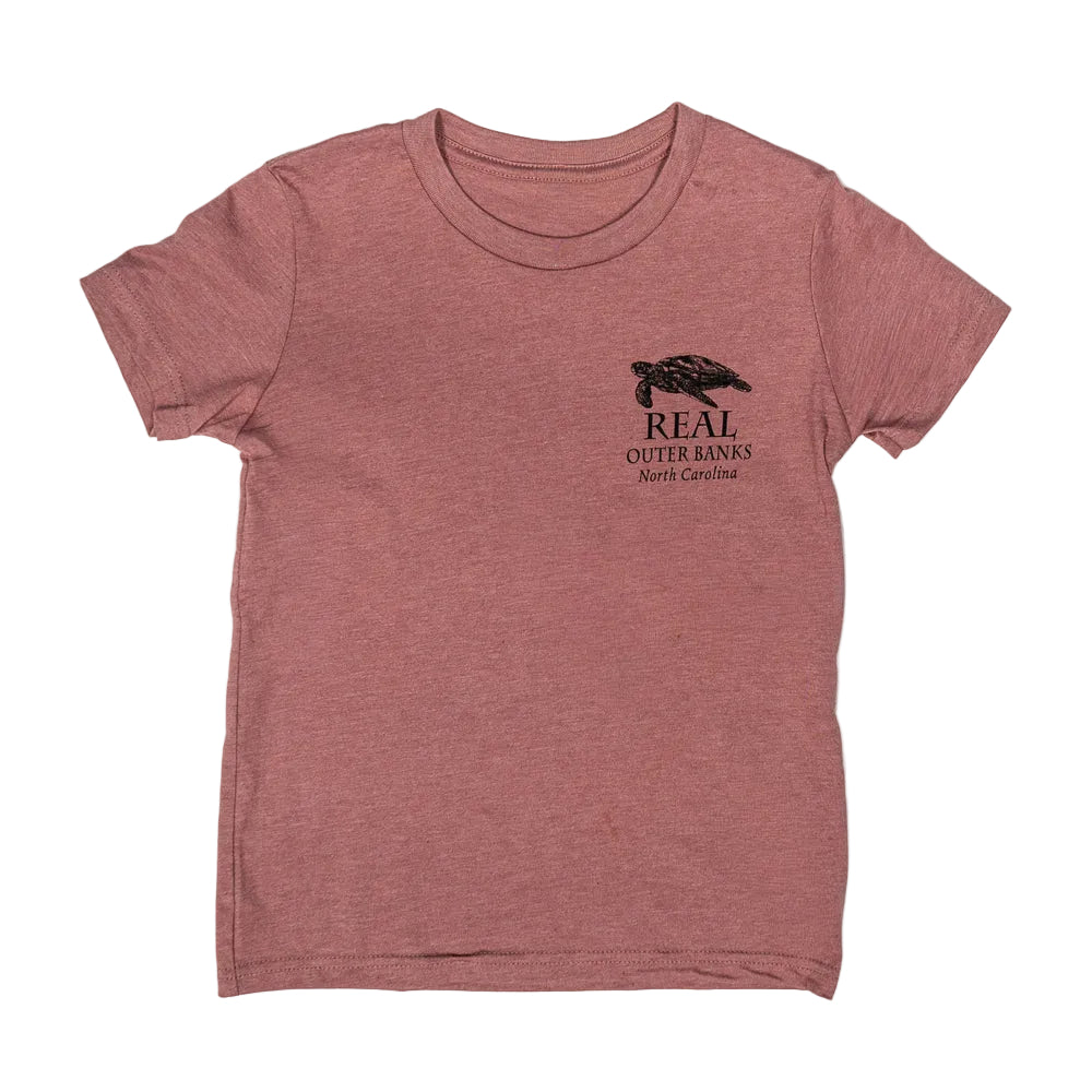 REAL Coastal Field Guide Youth Tee-Heather Mauve