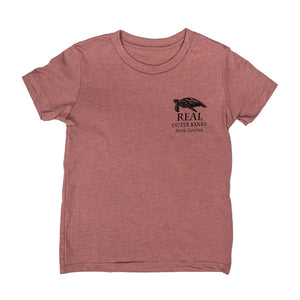 REAL Coastal Field Guide Youth Tee-Heather Mauve— Alternate View