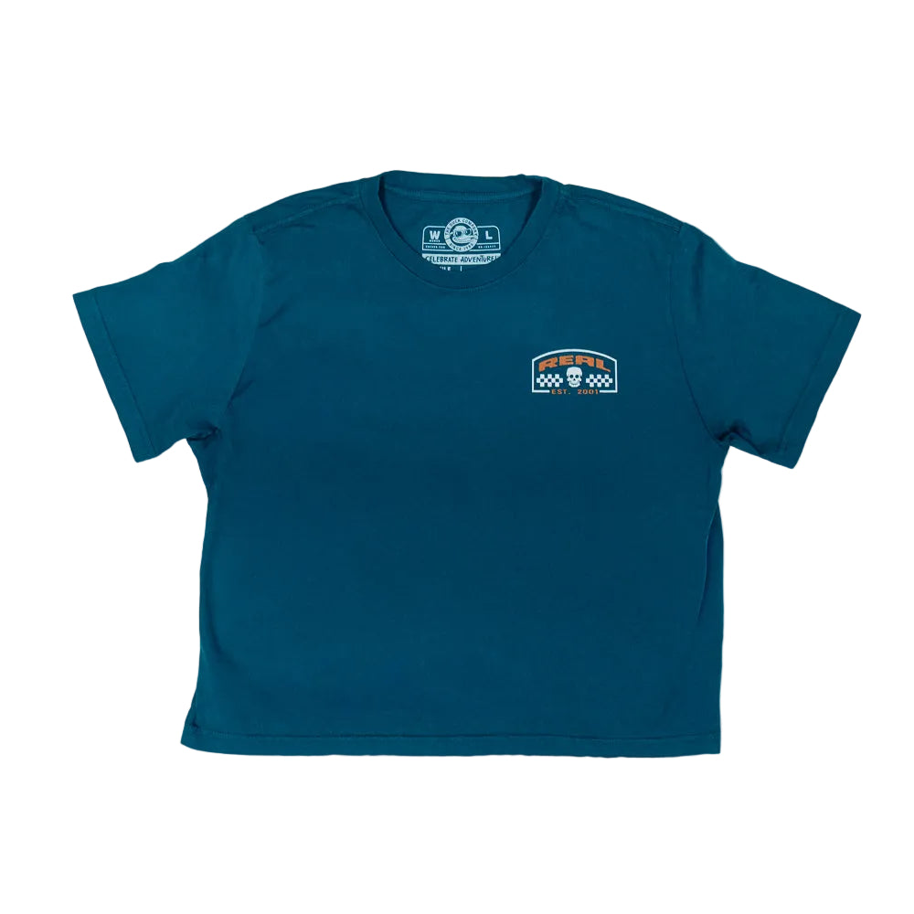 REAL Forever Shredder Crop Tee-Teal