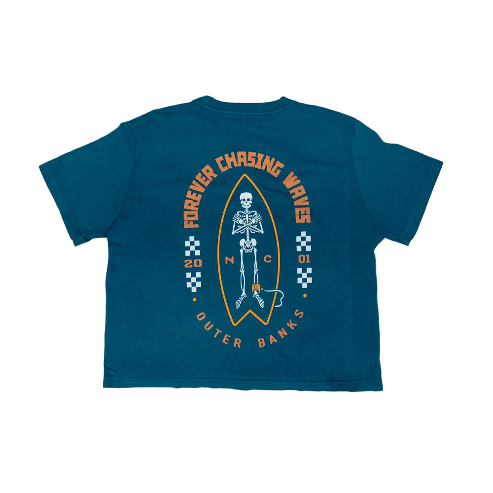REAL Forever Shredder Crop Tee-Teal
