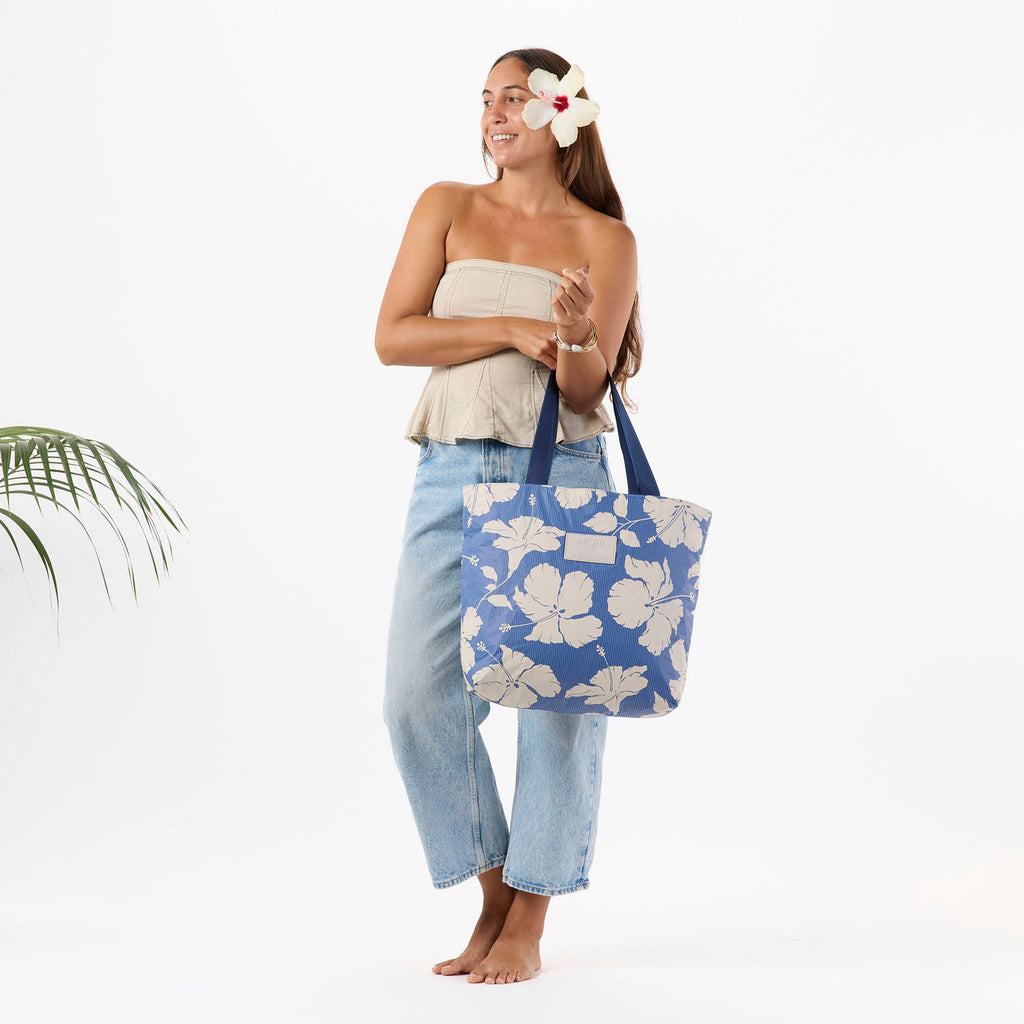 Aloha Collection Salina Tiny Stripe Day Tripper Bag-Navy