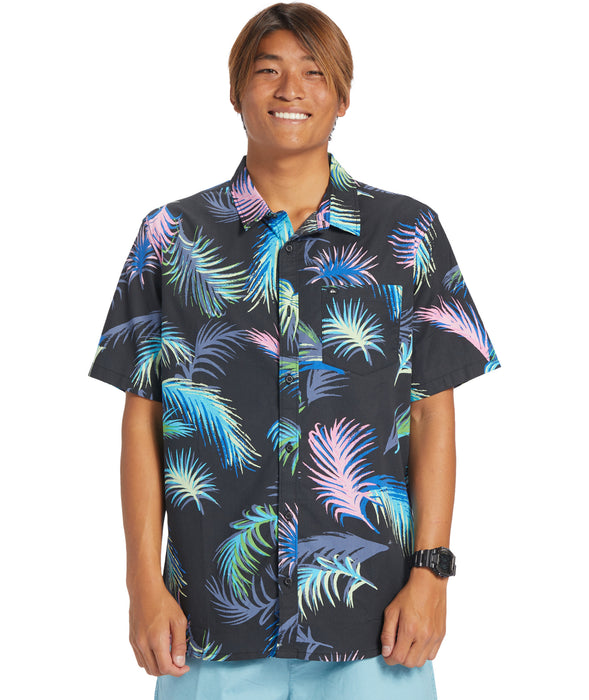 Quiksilver Tropical Glitch S/S Shirt-Black
