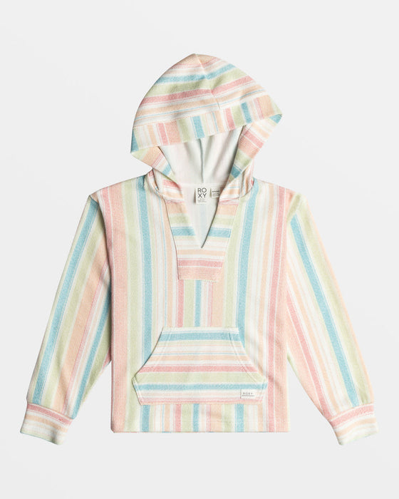 Roxy Girls Feels Like Summer Sweatshirt-White Salty Stripe
