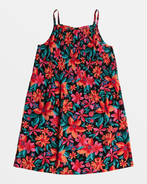 Roxy Girls Look At Me Now Printed Dress-Anthracite