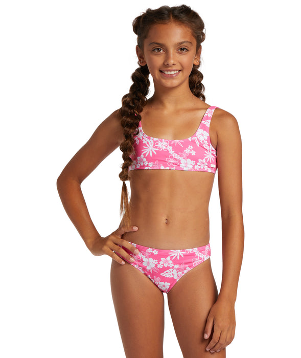 Roxy Aloha Spirit Basic Bralette Bikini-Shocking Pink