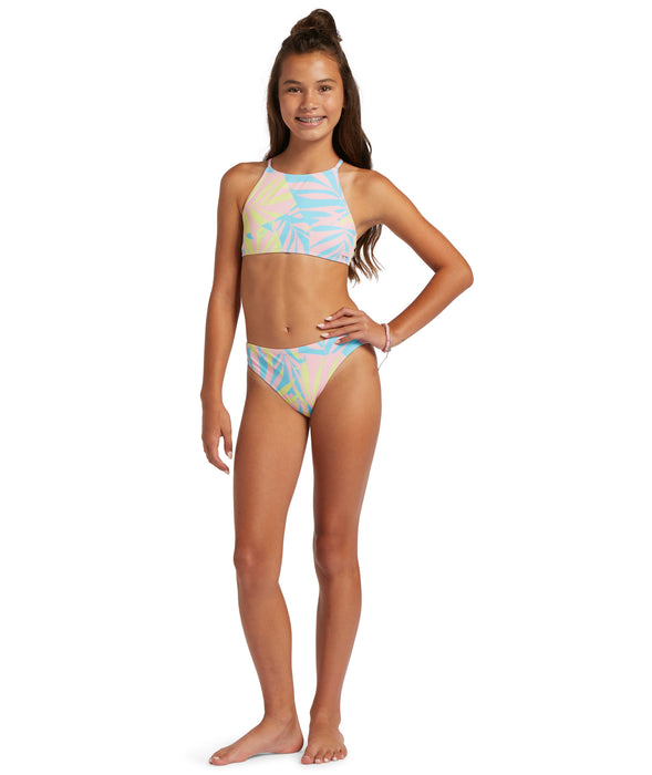 Roxy Palms Colors Crop Top Bikini-Daiquiri Green