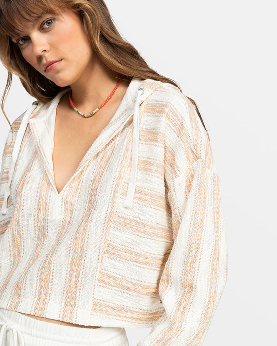 Roxy Todos Santos Poncho L/S Shirt-Egret Trailblazer