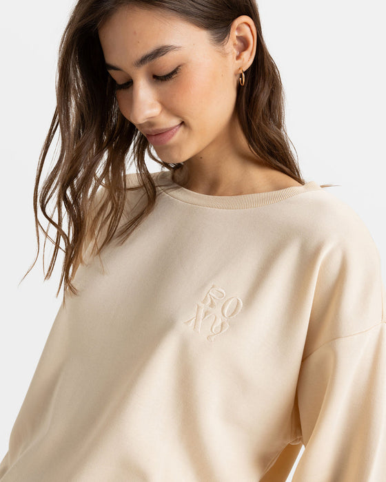 Roxy Surfing By Moonlight Sweatshirt-Tapioca