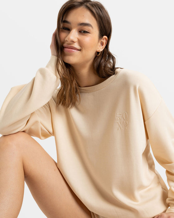 Roxy Surfing By Moonlight Sweatshirt-Tapioca